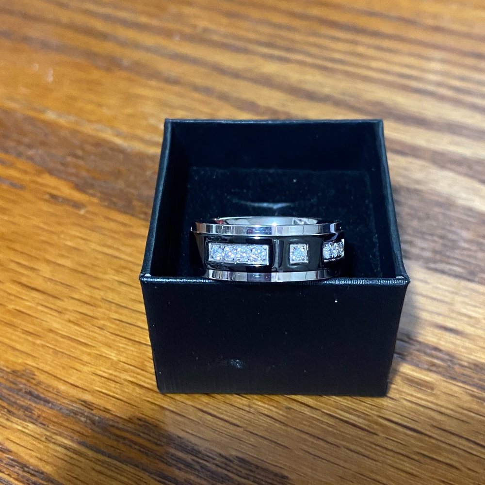 Man's Titanium CZ band.